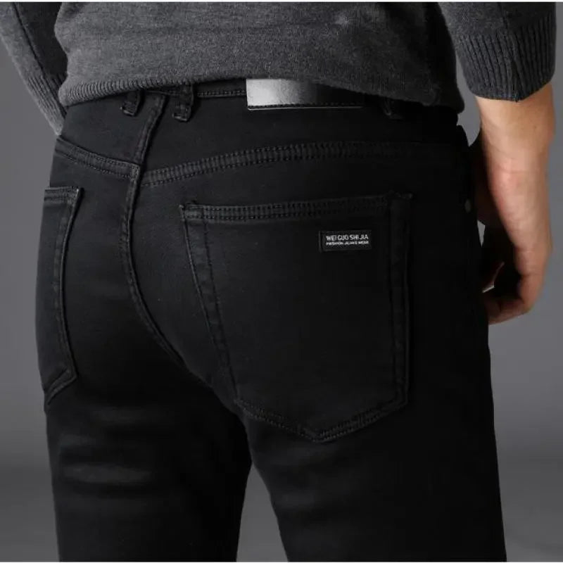 Spring Autumn Men Classic Fashion Brand Jeans Homme Man Soft Stretch Black Biker Masculino Denim Trousers Mens Pants Overalls - Matrix Studios