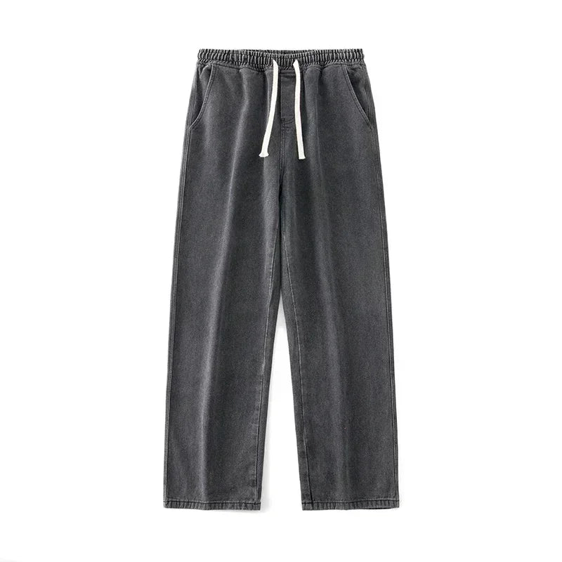 New Streetwear Loose Jeans Men Korean Style Fashion Loose Straight Wide Leg Pants Men's Brand Clothing Black Light Blue - Matrix Studios