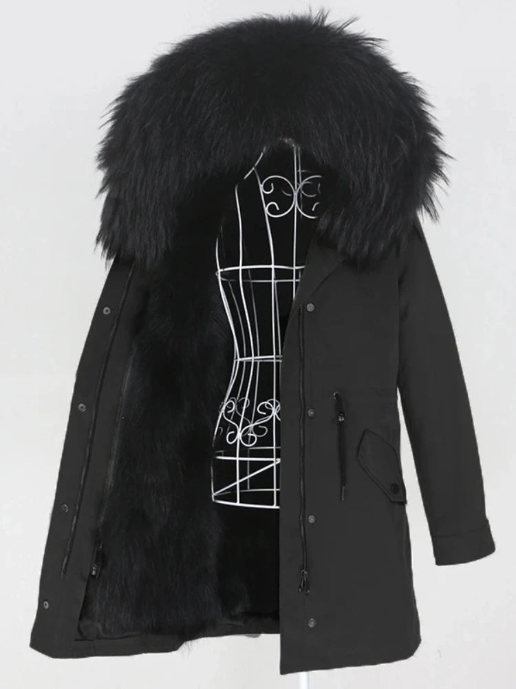 OFTBUY Winter Jacket Women Long Parka Real Fox Fur Coat Natural Raccoon Fur Collar Hood Thick Warm Streetwear Parkas New - Matrix Studios