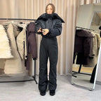 Cotton Ski Women's Winter Jumpsuit Sets Zipper Loose Jacket Straight Pants Suits Skiwear Snow Commute Street Outdoors Romper - Matrix Studios