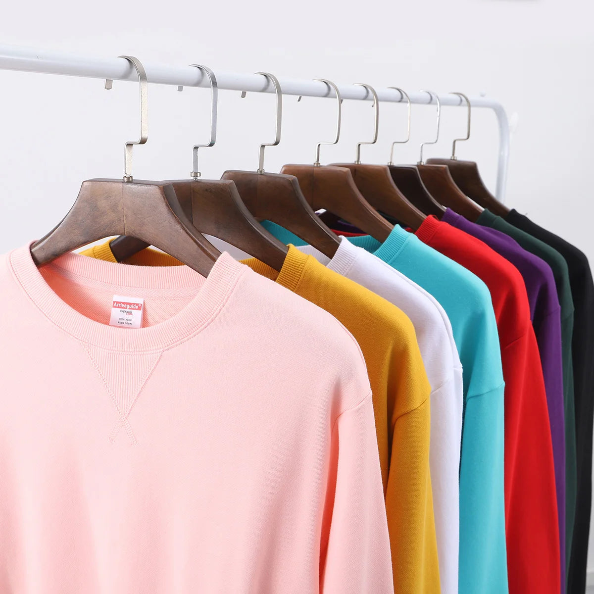 380g Tight Match Heavy Inverted Triangle Loose Versatile Solid Cotton Vintage Autum Winter Long Sleeve Round Neck Sweater - Matrix Studios