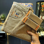 New Fashion Stretch Slim Fit Jeans For Men American Brand High-End Straight Casual Designer Retro Cotton Versatile Denim Pants - Matrix Studios