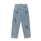 Prints Jeans Men 2023 New Streetwear Baggy Wide Leg Jeans Korean Fashion Drapes Straight Casual Loose Denim Cargo Pants - Matrix Studios