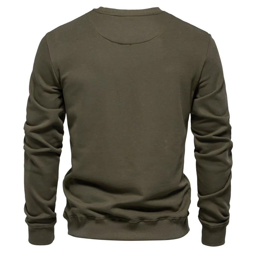 AIOPESON Cotton-blend Mens Crew Neck Solid Color Sweatshirts Pullover Casual Sport Sweatshirt for Men - Matrix Studios