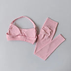 Seamless Yoga Suit Women's Beauty Back Sports Bra Lingerie Peach Buttocks Fitness High Waist Legigngs Gym Yoga Suit Pilates Set - Matrix-studios.com