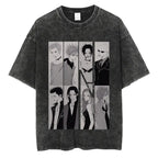 Japanese Anime Nana Osaki Print Vintage Washed Tshirt Harajuku Streetwear Graphic T-Shirt Summer Short Sleeve Cotton Tshirt