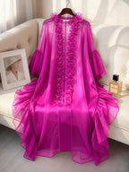 Two Pieces Women Pant Sets Solid Matching Set Pleated Lace Puff Sleeves Long Cardigan Wide Leg Pants Loose Casual 2026 Spring - Matrix-studios.com