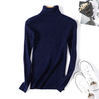 Casual Soft Polo-neck Jumper New Autumn Winter Women Knitted Turtleneck Sweater Fashion Slim Elasticity Solid Ribbed Pullovers - Matrix Studios