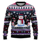 Men Women Xmas Sweatshirt 3D Christmas Snowman Santa Printed Ugly Christmas Sweater Unisex Pullover Holiday Party Jumper Tops - Matrix Studios