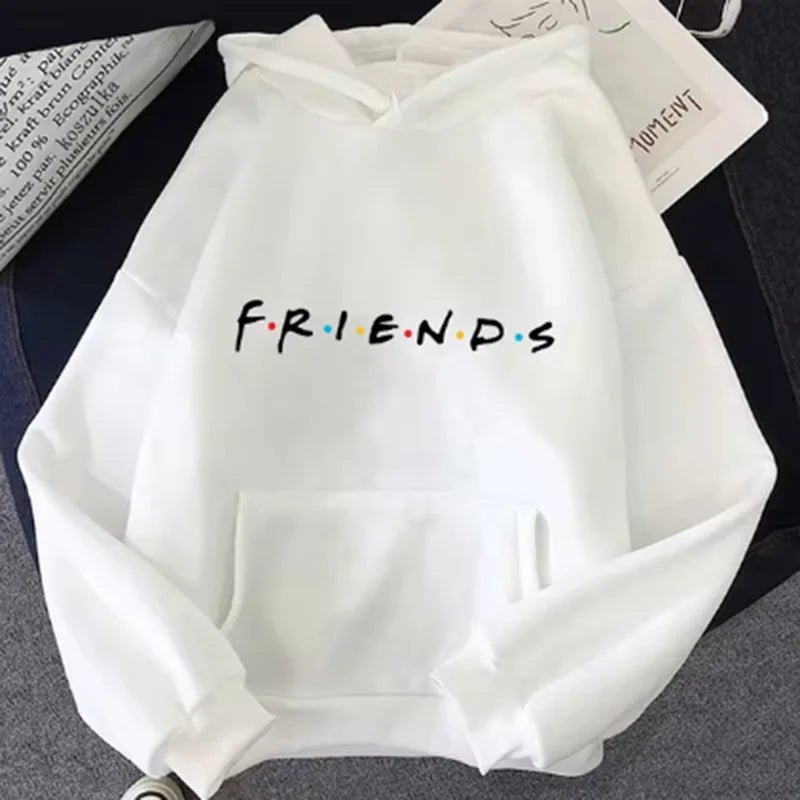Women Friends Print Hoodie Long Sleeve Pullover Fashion Clothing Casual Solid Color Female Spring Autumn Fashion Streetwear - Matrix Studios