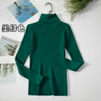 2026 Simple Women Turtleneck Sweater Winter Fashion Pullover Elastic Knit Ladies Jumper Casual Solid Black Female Basic Tops - Matrix Studios