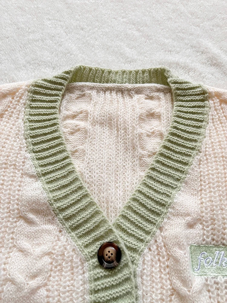 Betty's Garden Cardigan with Floral Embroidered Folklore Patch Cosy Knitted Sweater TS Cardigan Folklore Women TayTay Fan-made - Matrix Studios