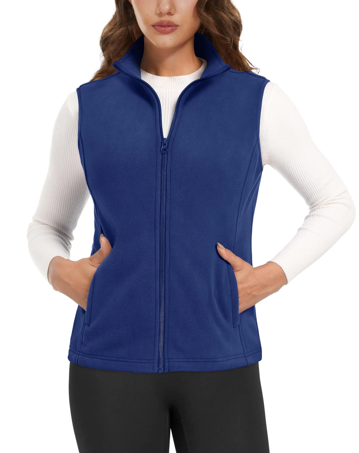 TACVASEN Autumn Winter Soft Warm Vest Womens Fashion Fleece Sleeveless Jacket Lightweight Outdoor Casual Zipper Front Waistcoat - Matrix Studios