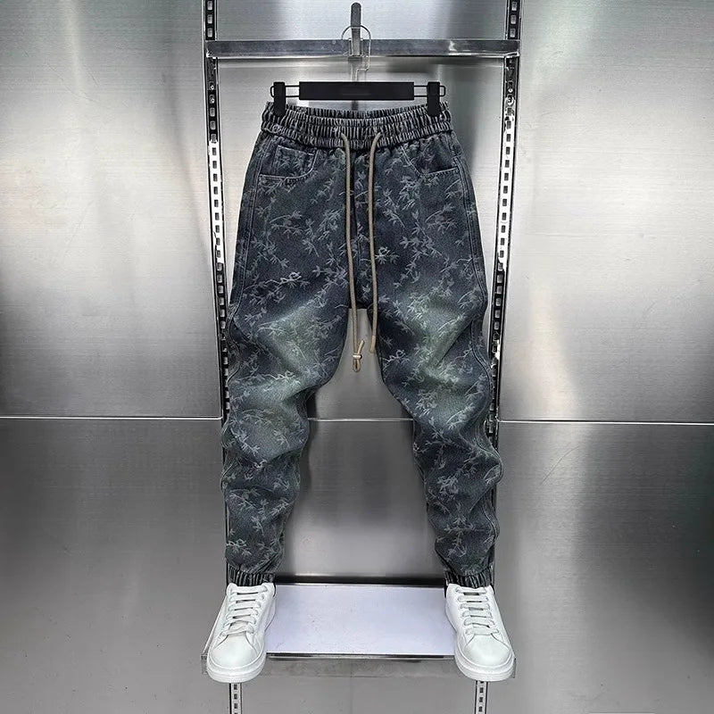 Jacquard American Classic Jeans Fashion Joints Harem Pants High Quality  Loose Harajuku Straight-Leg Trousers Men Clothing - Matrix Studios