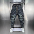 Jacquard American Classic Jeans Fashion Joints Harem Pants High Quality  Loose Harajuku Straight-Leg Trousers Men Clothing - Matrix Studios