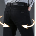 Men Classic Advanced Fashion Brand Pure Black Jeans Man Soft Breathe Stretch Slim Straight Denim Trousers Mens Pants Overalls - Matrix Studios