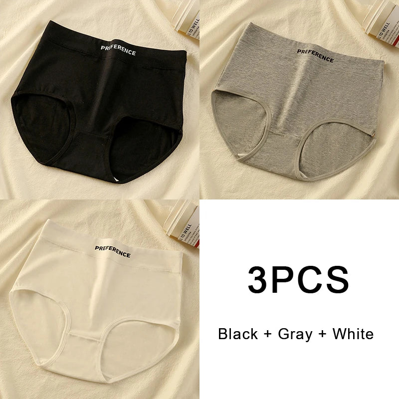 3PCS/set Color Panties Cotton Women Comfortable High-waist Underwear Soft Lingerie Breathable Female Panty Fitness Sports Briefs - Matrix Studios