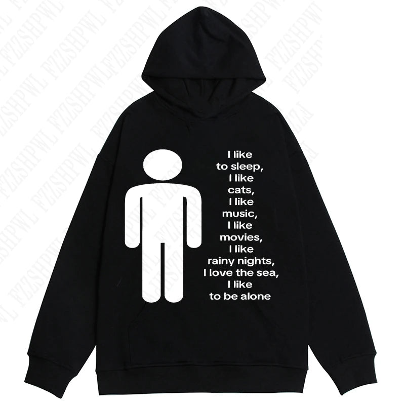 American y2k Harajuku street vintage trend autumn and winter, unique hip-hop punk print for both men and women, pullover hoodie