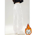 Winter Girls Thermal Fleece High Waist Jeans Lady Snow Warm Plush Denim Pants Women Classic Fashion Straight Leg Trousers - Matrix-studios.com