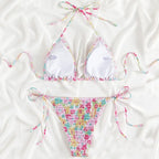 sexy floral print halter bikinis sets biquini high waist thong swimsuit Swimwear Biquini conjunto de bikini tankini beachwear - Matrix-studios.com
