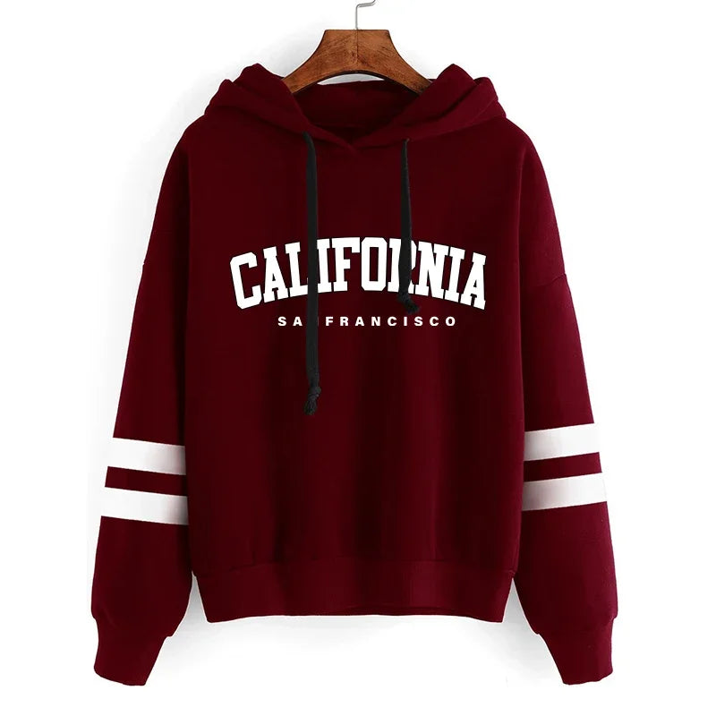 California Womens Tracksuit Casual Stripe Versatile Hooded Sweatshirt or Pants or Suit Simplicity Hot Sales Street Outfits S-3XL - Matrix-studios.com
