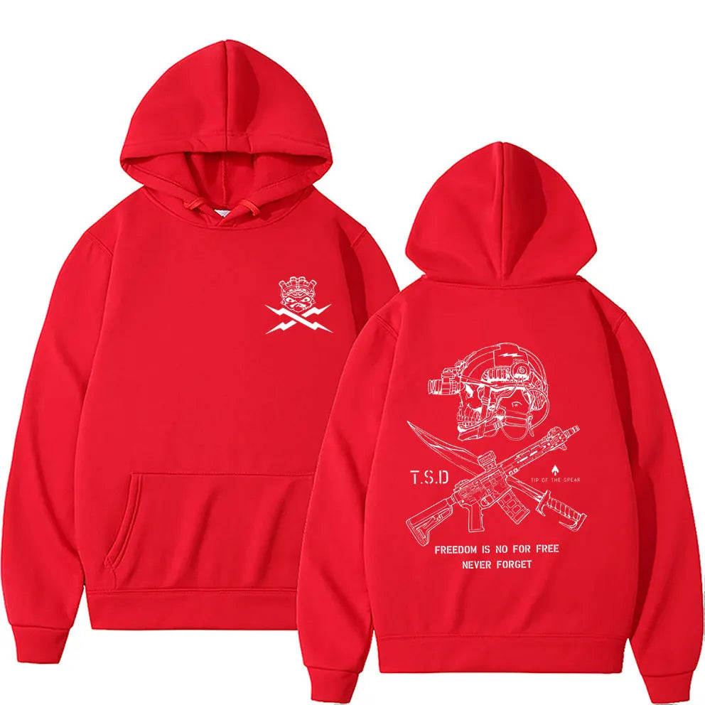 Tip of The Spear X-ray Sparta Tactical Skeleton Print Hoodie Men Women Fashion Oversized Pullover Hoodies Male Casual Tracksuit - Matrix Studios