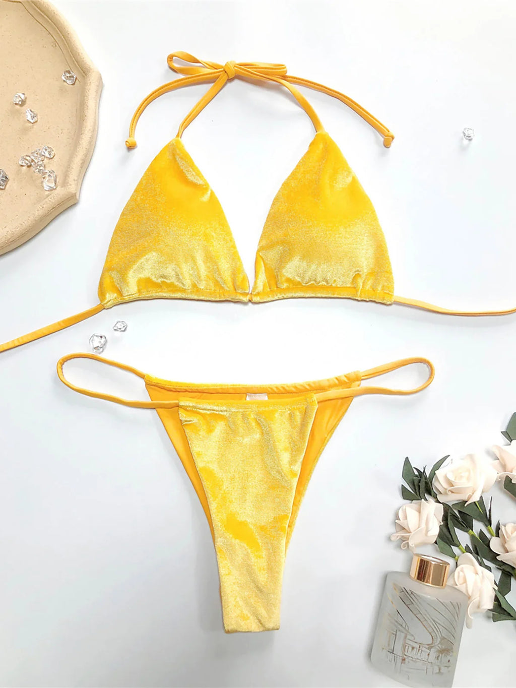 12 Colors Halter High Leg Cut Padded Bikini Women Swimwear Female Swimsuit Two-Pieces Bikini Set Bather Bathing Suit Swim K5974 - Matrix-studios.com