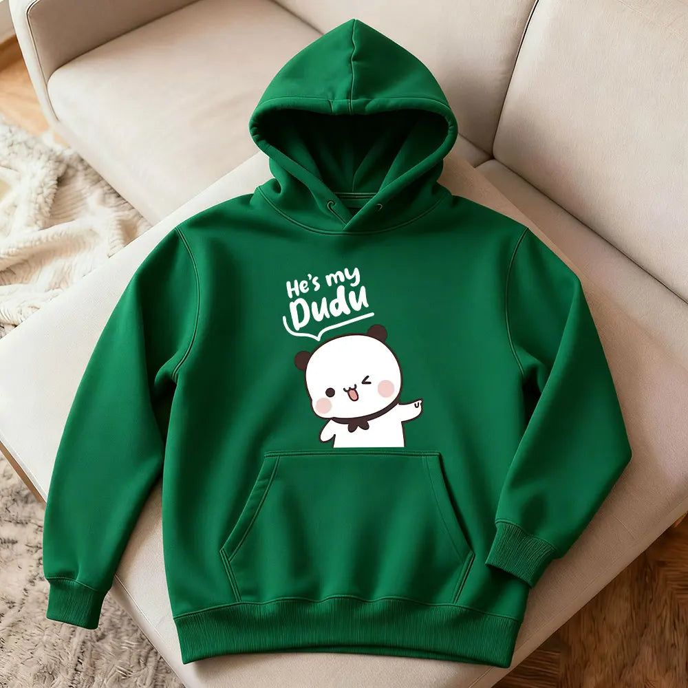 Bubu Dudu Bear Couple Hoodies Matching His and Hers Outfit Casual Cute Couple Outfits Fall Winter Men Women Daily Life Apparel - Matrix Studios