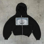 Hip-hop retro autumn casual zipper hoodie personalized pattern print Harajuku street style men's and women's sweatshirt y2k - Matrix Studios