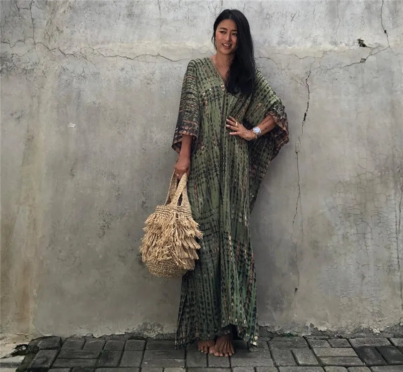 Women Beachwear Long Beach Coverups Kaftan Casual Caftan Dress Swimwear Cover Ups - Matrix Studios
