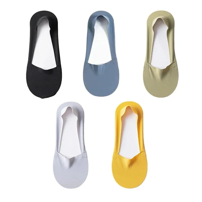 5Pairs Women Socks Breathable Invisible Silicone Non-slip Solid Color Boat Sock Comfortable High Quality No-Show Sox Ultra-thin - Matrix Studios