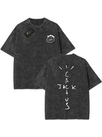 100% Cotton Oversized T Shirt For Men Women HipHop Washed T Shirts cactus jack Short Sleeve Gift Tops look mom i can fly K39
