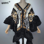 WINYI Middle East Boho Maxi Kaftan Dress Elegant Pleated Elastic Beach Cover up Luxury Party Evening Dubai Style Abaya - Matrix-studios.com