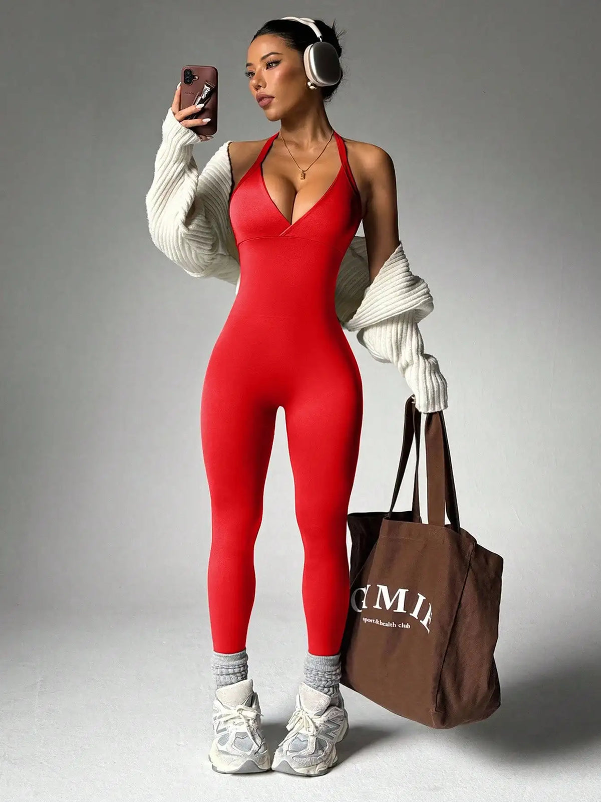 Solid Color High Elasticity Sports Overhead Sleeveless Backless Yoga Compression Leggings - Matrix Studios