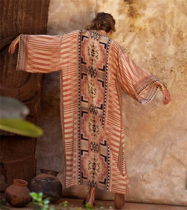 2026 Women Swimsuit Beach Cover Up Dress Sleeve Kaftan Beach Tunic Long Pareos Bikinis Cover Ups Summer Robe Plage Beachwear - Matrix Studios