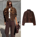 Women's Autumn Jackets 2025 New Fashion Big Pocket Elegant Women's Slim Warm Jackets Autumn Street Chic Young Student Coats - Matrix-studios.com