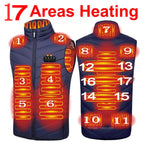 13 PCS Heated vest Jacket Fashion Men Women Coat Intelligent USB Electric Heating Thermal Warm Clothes Winter Heated Vest 열선조끼 - Matrix Studios
