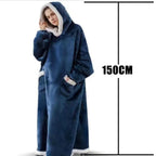 Winter Hoodies Sweatshirt Women Men Pullover Fleece Giant TV Oversized Blanket with Long Flannel Sleeves - Matrix Studios