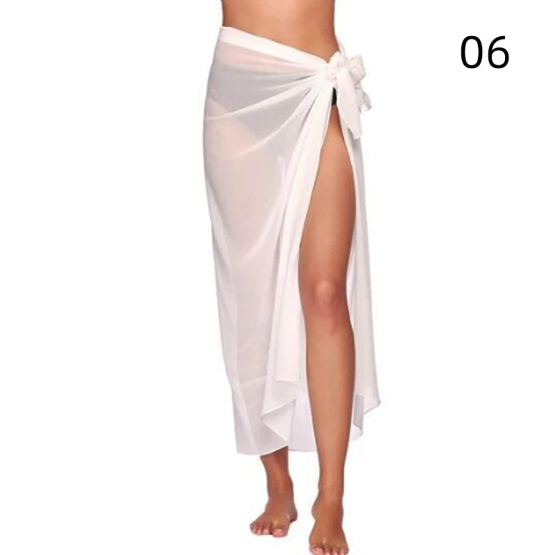 Summer Sexy Beach Skirts Women Beach Wear Chiffon Beach Wrap Skirt Towel Long Sarong Cover Up Sexy Bikini Scarf - Matrix Studios