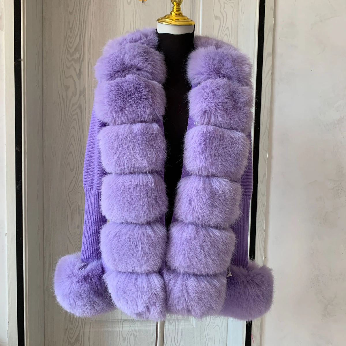 Women Knit Faux Fur Cardigan Spring Autumn Elegant Ladies Fashion Faux Fur Coat Knitted Sweater with Fake Fox Fur Collar - Matrix Studios