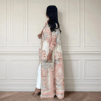 Fold Elegant Vintage Print Open Front  Miyake Abaya, Lightweight Flowy Loose Fit Women's Modest Fashion Long Kimono Cardigan - Matrix-studios.com