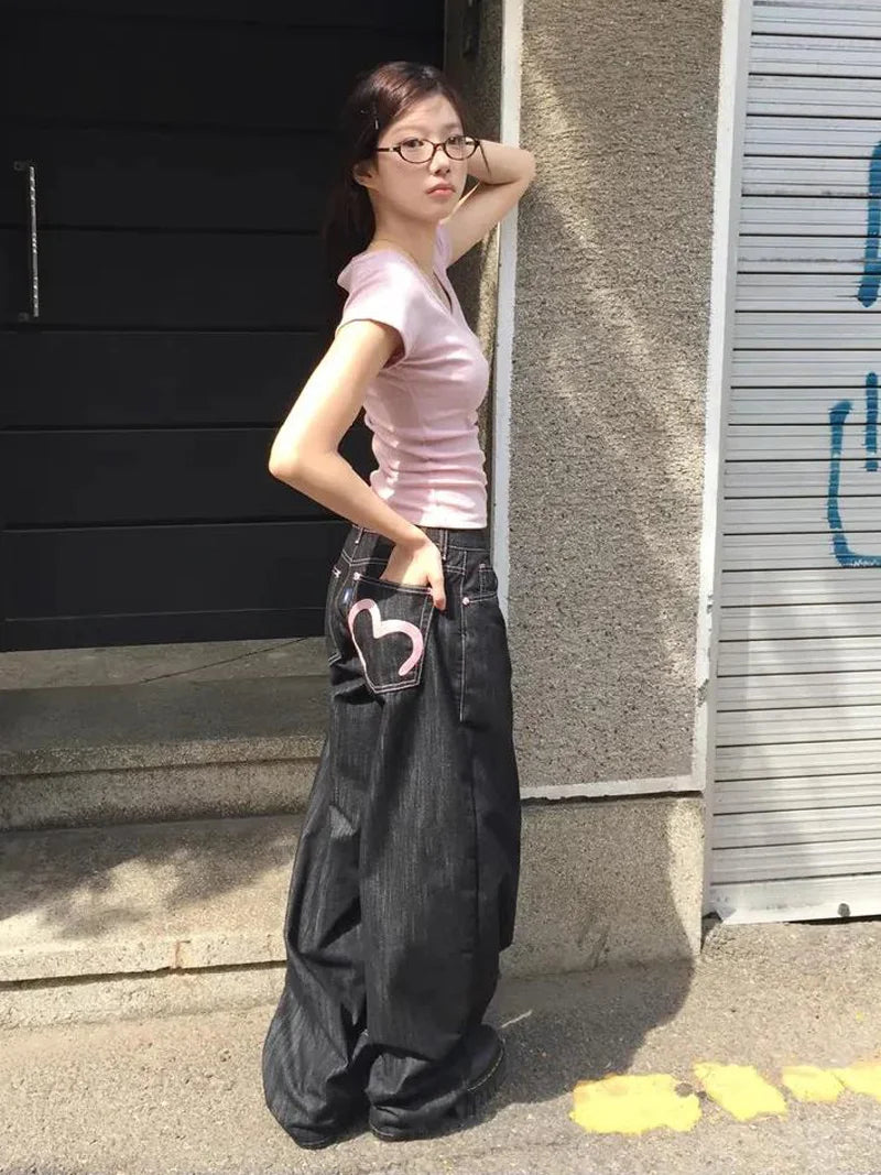 2025 Autumn Winter Women's Denim Jeans Y2K Wide Fit Baggy Jeans Grunge Harajuku Cowboy New In Pants Korean Mom Jeans Punk Retro - Matrix-studios.com
