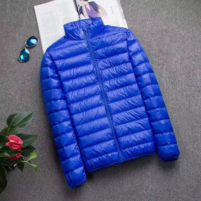 0-10℃ Men's Winter Jacket Ultra Light Duck Down Jackets Portable Hooded Puffer Feather Thin Parkas Windproof Outerwear Coat 5XL - Matrix Studios