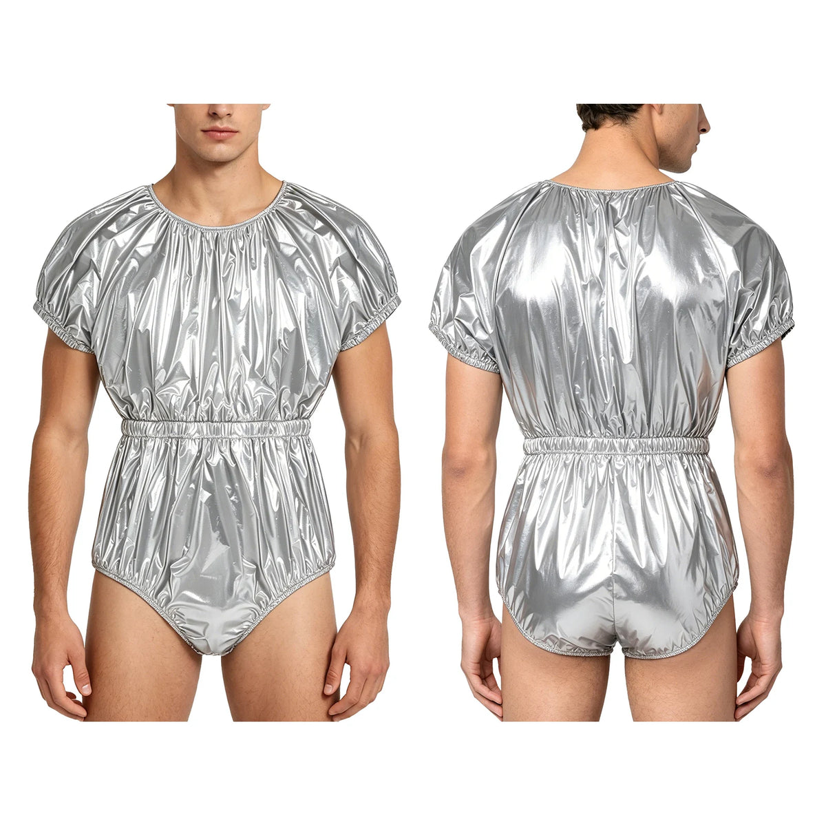 Men Women Waterproof Glossy Bodysuit Leak-proof Washable Diaper Cover Elderly Bedridden Special Needs Adaptive Jumpsuit Swimwear - Matrix Studios
