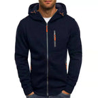 Solid color men's hooded jacket Casual long-sleeved hoodie Zipper Gym sports hoodie Spring Fall - Matrix Studios