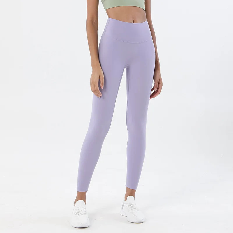 SOISOU Nylon Yoga Pants Gym Leggings Women Girl Fitness Soft Tights High Waist Elastic Breathable No T Line Sports Pants - Matrix-studios.com