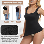 1/2 PCS Shapewear Tummy Control Tank Top Compression Tanks for Women Square Neck Seam-free Body Shaper Camisole Cami Tops - Matrix-studios.com