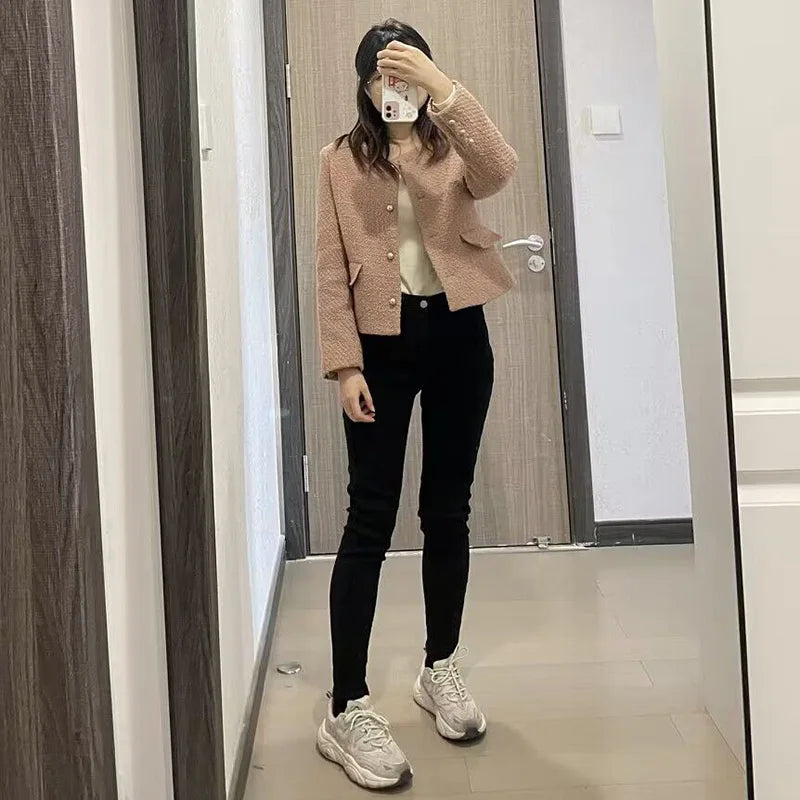 Women Thermal Skinny Jeans Mom Winter Warm Plush Stretch Jeans Lady Fleece Snow Denim Pants Student Pencil Straight Leg Trousers - Matrix-studios.com