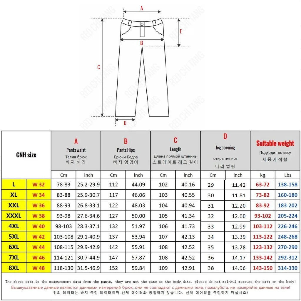Extra Big Size Jeans Men High Elastic Waist Baggy Denim Pant Male Plus Large Loose Slim Fit Cowboy Trouser 8XL 6XL Classic Black - Matrix Studios