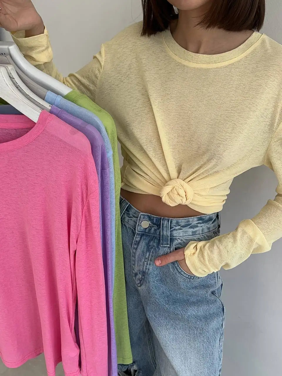 Hirsionsan 2025 Basic soft  T Shirts Women Summer autumn Long Sleeves Loose Bottom Tees Ladies Casual Knitted Soft Woman Tops - Matrix-studios.com